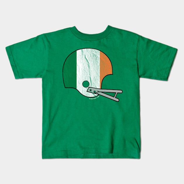 Irish Flag American Football Helmet (Distressed) Kids T-Shirt by HelmetAddict